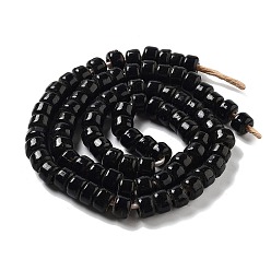 Black Handmade Nepalese Lampwork Beads, Barrel, Black, 10.5~11x8~8.5mm, Hole: 3.5mm, about 80pcs/strand, 25.39''(64.5cm)
