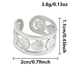 Нержавеющая Сталь Цвет 304 открытые кольца манжеты из нержавеющей стали, формы раковины, цвет нержавеющей стали, 11 мм, внутренний диаметр: 20 мм