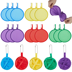 Mixed Color 20Pcs 5 Colors Polyester Foldable Flying Disc Fans, Mixed Color, 239x213x2.5mm, 4pcs/color