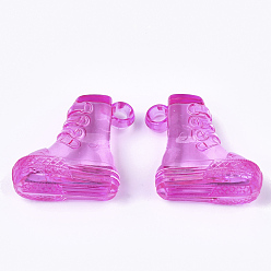 Mixed Color Transparent Acrylic Pendants, Shoes, Mixed Color, 29.5x34x16mm, Hole: 3mm, about 103pcs/500g