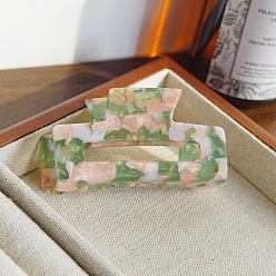 Темный Морско-зеленый Заколки для волос с когтями из ацетата целлюлозы (смола), темно-зеленый, 38x75 мм