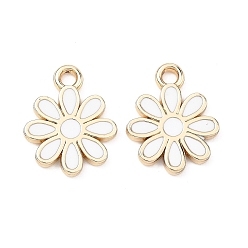 Белый Подвески из эмали и сплава, , стойки покрытие, золотые, белые, 14x11x1.5 мм, отверстие : 1.6 мм