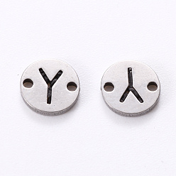 Letter Y Anlaufgeschützt 201 Glieder aus Edelstahl, Laserschnitt, flach rund mit Brief, letter.y, 6x6x1 mm, Bohrung: 0.8 mm