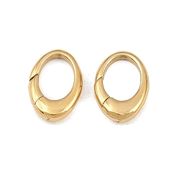 Chapado en Oro Real de 14K 1 puerta de resorte de acero inoxidable, oval, real 304 k chapado en oro, 14 mm