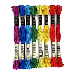 (52) Непрозрачная лаванда 8 мотки 8 цвета 6 нитки для вязания крючком, вышивка мулине, Мерсеризованная хлопчатобумажная пряжа для ручного вязания кружев., разноцветные, 1 мм, около 8.75 ярдов (8 м) / моток, 1 моток/цвет