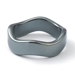 Немагнитные Гематит Немагнитные синтетический гематит палец кольца, волна, размер США 8, внутренний диаметр: 18 мм