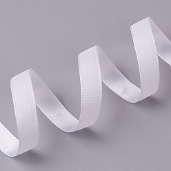 Белый Однолицевые атласные ленты, для подарочной упаковки, партия украсить, изготовление ювелирных изделий, белые, 10 мм, около 20 ярдов / рулон