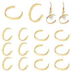 Настоящее золото 14K 20шт. латунные ушные манжеты, с отверстием, реальный 14 k позолоченный, 20x17.5x2.5 мм, отверстие : 1.2 мм