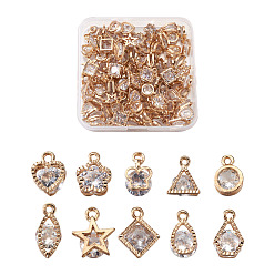 (52) Непрозрачная лаванда Ромб сплав очаровывает, с четким кубического циркония, разноцветные, 14x11x5 мм, отверстие : 1.5 мм, 100 шт / коробка