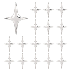 Platino 16 Pines de solapa de aleación de estrella para mochilas y ropa, Platino, 41x29.5 mm
