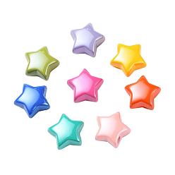 Mixed Color 32Pcs 8 Colors Opaque Acrylic Beads, Pearlized, Star, Mixed Color, 20.5x21x12.5mm, Hole: 3.5mm
