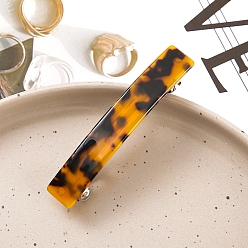 Шоколадный Прямоугольные заколки для волос из ацетата целлюлозы, аксессуары для волос для женщин и девочек, цвет шоколада, 13x82 мм