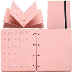 Pink 4 страницы фетровые подвески для обуви коллекция переплет книга, с железными кольцами, органайзер для обуви с перекидной страницей, прямоугольные, розовые, 26x22x2.3 см