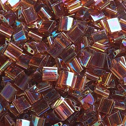 (TL257) Transparent Topaz AB MIYUKI TILA Beads, Japanese Seed Beads, 2-Hole, (TL257) Transparent Topaz AB, 5x5x1.9mm, Hole: 0.8mm, about 590pcs/50g