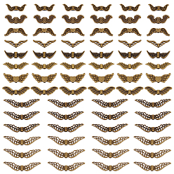 Античная Бронза 200 шт 10 стили бусины из сплава в тибетском стиле, крыло, античная бронза, 7.5~23x7~30x2~4 мм, отверстие : 1~1.5 мм, 20 шт / стиль