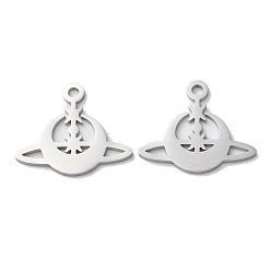 Нержавеющая Сталь Цвет Не тускнеющие 304 подвески из нержавеющей стали, ручная полировка, Луна прелести, цвет нержавеющей стали, 14.5x17x1 мм, отверстие : 1.6 мм