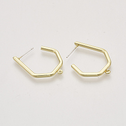 Light Gold Legierung Ohrstecker Erkenntnisse, halbe Creolen, mit Schleife, Licht Gold, 24x30 mm, Bohrung: 1.4 mm, Stift: 0.6 mm