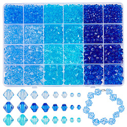 (52) Непрозрачная лаванда 2010 шт 12 стили прозрачные акриловые бусины, двухконусные, граненые, разноцветные, 4~10x4~10 мм, отверстие : 1.2~2.5 мм