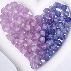 Сливовый 120шт. непрозрачные УФ-реактивные шарики, бусины, меняющие цвет, круглые, с блеском порошок, слива, 10 мм, отверстие : 1.6 мм