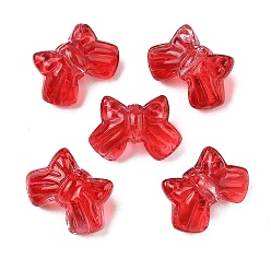 Красный Прозрачная аэрозольная краска стеклянные шарики, бантом, красные, 9.5x14x6.5 мм, отверстие : 1 мм