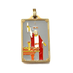 Human Таро 304 эмалевые подвески из нержавеющей стали, реальный 18 k позолоченный, ионное покрытие (ip), человек, 37.5x22x2 мм, отверстие : 6x3.5 мм