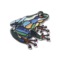 Лягушка Акриловые подвески, животные, лягушка, 41x41.5x2.5 мм, отверстие : 1.6 мм