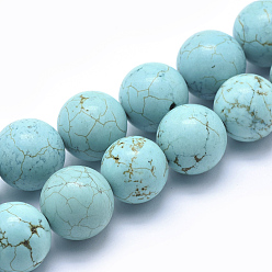 Магнезит Бусины из натурального магнезита, окрашенная и подогревом, круглые, 14 мм, отверстие : 1.5 мм, около 29 шт / нитка, 15.9 дюйм (40.5 см)