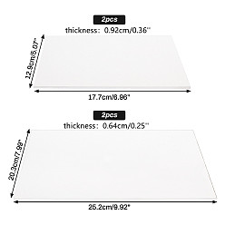 Clear Acrylic Transparent Pressure Plate, Rectangle, Clear, 17.7x12.9x0.92cm/25.5x20.3x0.64cm, 4pcs/set