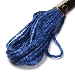 Steel Blue 10 Skeins 6-Ply Polyester Embroidery Floss, Cross Stitch Threads, Segment Dyed, Steel Blue, 0.5mm, about 8.75 Yards(8m)/skein
