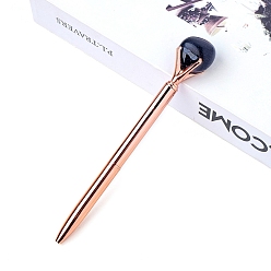 Синий Драгоценный Камень Синтетическая шариковая ручка с синим золотым камнем, шариковая ручка из нержавеющей стали, офисные школьные принадлежности, 150 мм