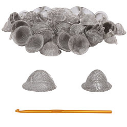 (52) Непрозрачная лаванда 1двойные крючки для вязания из оксида алюминия, 150 шт. 2 стили сетчатые фильтры с ячеистыми отверстиями из нержавеющей стали, разноцветные, 16x9~9.5 мм