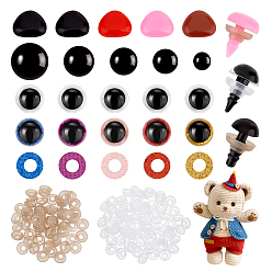 (52) Непрозрачная лаванда 2 коробка 2 стиль крафт пластиковая кукольная глазки и нос, разнообразные, разноцветные, 10 мм