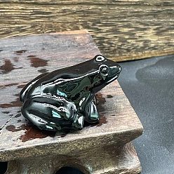 Обсидиан Резная статуя лягушки из натурального обсидиана, украшение дома, Статуэтки по фен-шуй для украшения домашнего офиса, 40 мм
