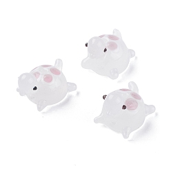 Белый Дым Бусины лэмпворк , черепаха, серый, 18.5~20x14.5~17.5x16.5 мм, отверстие : 1.8 мм