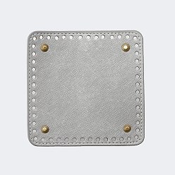 Серебро Дно сумки из искусственной кожи, со сплавочной фурнитурой, для самостоятельного изготовления вязаной крючком сумки, серебряные, 150x150 мм