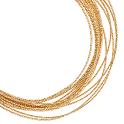 Настоящее золото 18K Латунная проволока, текстурированная круглая, реальный 18 k позолоченный, 1.5 мм