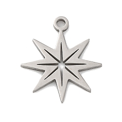 Нержавеющая Сталь Цвет Антикоррозийные рождественские 201 подвески из нержавеющей стали, лазерная резка, снежинка очарование, цвет нержавеющей стали, 16x13.5x1 мм, отверстие : 1.5 мм