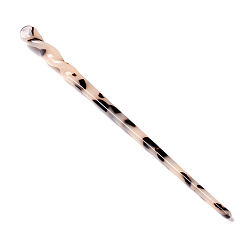 Персиковый Слойка Палочки для волос из ацетата целлюлозы (смола), форма поворотного стержня, розовые, 177x10x9.5 мм