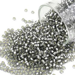(29F) Light Black Diamond Silver Lined Matte TOHO Round Seed Beads, Japanese Seed Beads, (29F) Light Black Diamond Silver Lined Matte, 11/0, 2.2mm, Hole: 0.8mm, about 1110pcs/bottle, 10g/bottle