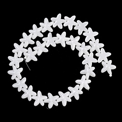 Белый Выпечка окрашенные стеклянные бусины, морская звезда, белые, 18x16.5x5.5 мм, отверстие : 1 мм, около 28 шт / нитка, 15.94 дюйм (40.5 см)