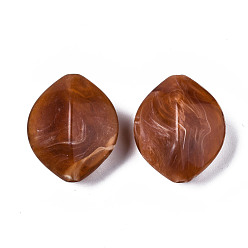 Шоколадный Акриловые бусины, Стиль имитация драгоценных камней, ромб, цвет шоколада, 29.5x24.5x14.5 мм, отверстие : 2 мм, Около 120 шт / 500 г