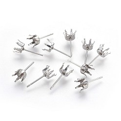 Нержавеющая Сталь Цвет Устойчивые к потускнению 304 фурнитура для сережек-гвоздиков из нержавеющей стали, цвет нержавеющей стали, 14x3.5x3 мм, внутренний диаметр: 2.5 мм