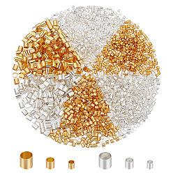 (52) Непрозрачная лаванда 2400 шт. 6 стили латунные бусины, без кадмия и без свинца, трубка, разноцветные, 1.5~3x1.5~3 мм, отверстие : 1~2.5 мм, 400 шт / стиль