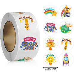 Mixed Shapes 500 наклеивание бумажных самоклеящихся наклеек, Наклейки для детей с мультфильмами поощряют этикетки, разнообразные, 57x27 мм, 500шт / рулон