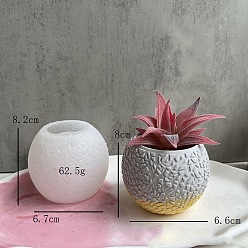 White DIY Food Grade Silicone Fish Scale Planter Molds, Resin Casting Molds, for UV Resin, Epoxy Resin Craft Making, Round, White, 82x67mm