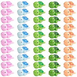 (52) Непрозрачная лаванда 50шт 5 цветные украшения из смолы пять цветных украшений в виде черепахи сделай сам ландшафтный дизайн, разноцветные, 32.5x21x13.5 мм, 10 шт / цвет