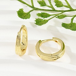 Настоящее золото 18K Латунные серьги обруча, без кадмия и без свинца, реальный 18 k позолоченный, 15.5x16x4 мм