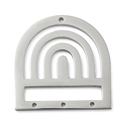 Нержавеющая Сталь Цвет Не тускнеет 304 элементы люстр из нержавеющей стали, лазерная резка, форма арки, цвет нержавеющей стали, 25x24.5x1 мм, отверстие : 1.2 мм