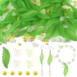 Зеленый Наборы для изготовления ювелирных изделий своими руками, включая колпачки для акриловых бусин и подвески, Бисер из стекла , зелёные