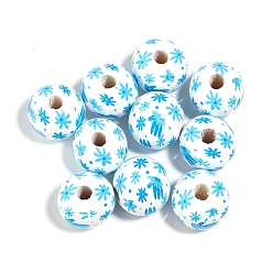 Темно-Голубой Древесина европейского бисера, круглые, глубокое синее небо, 16 мм, отверстие : 4 мм, 10 шт / комплект